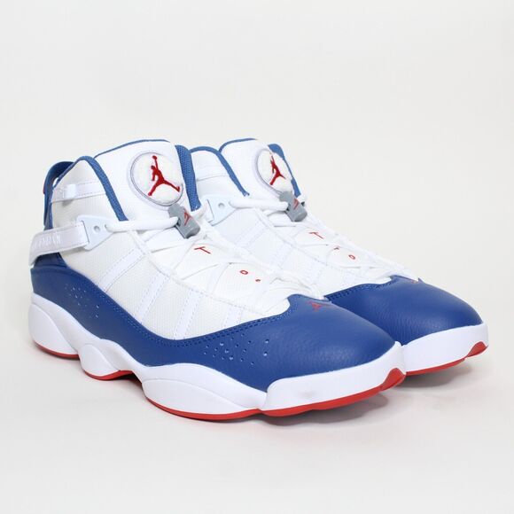 Jordan Men's White and Blue Sneakers - Picture 3 of 8